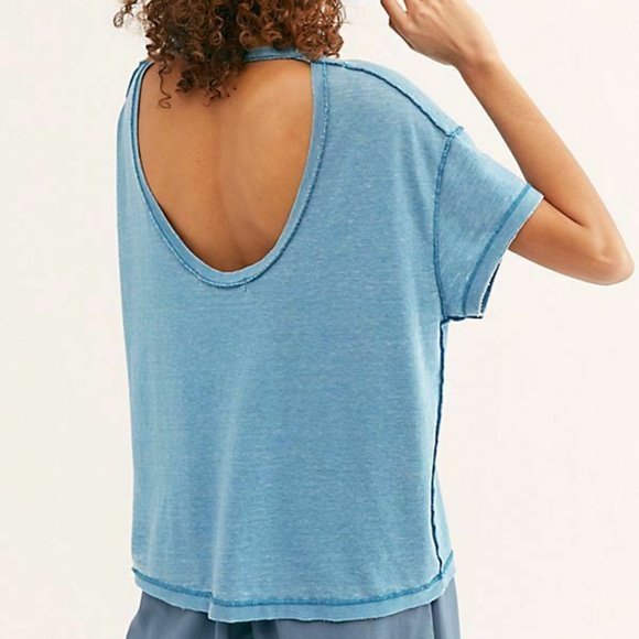 Free People We the Free All Mine Tee Baja Blue - Picture 2 of 2